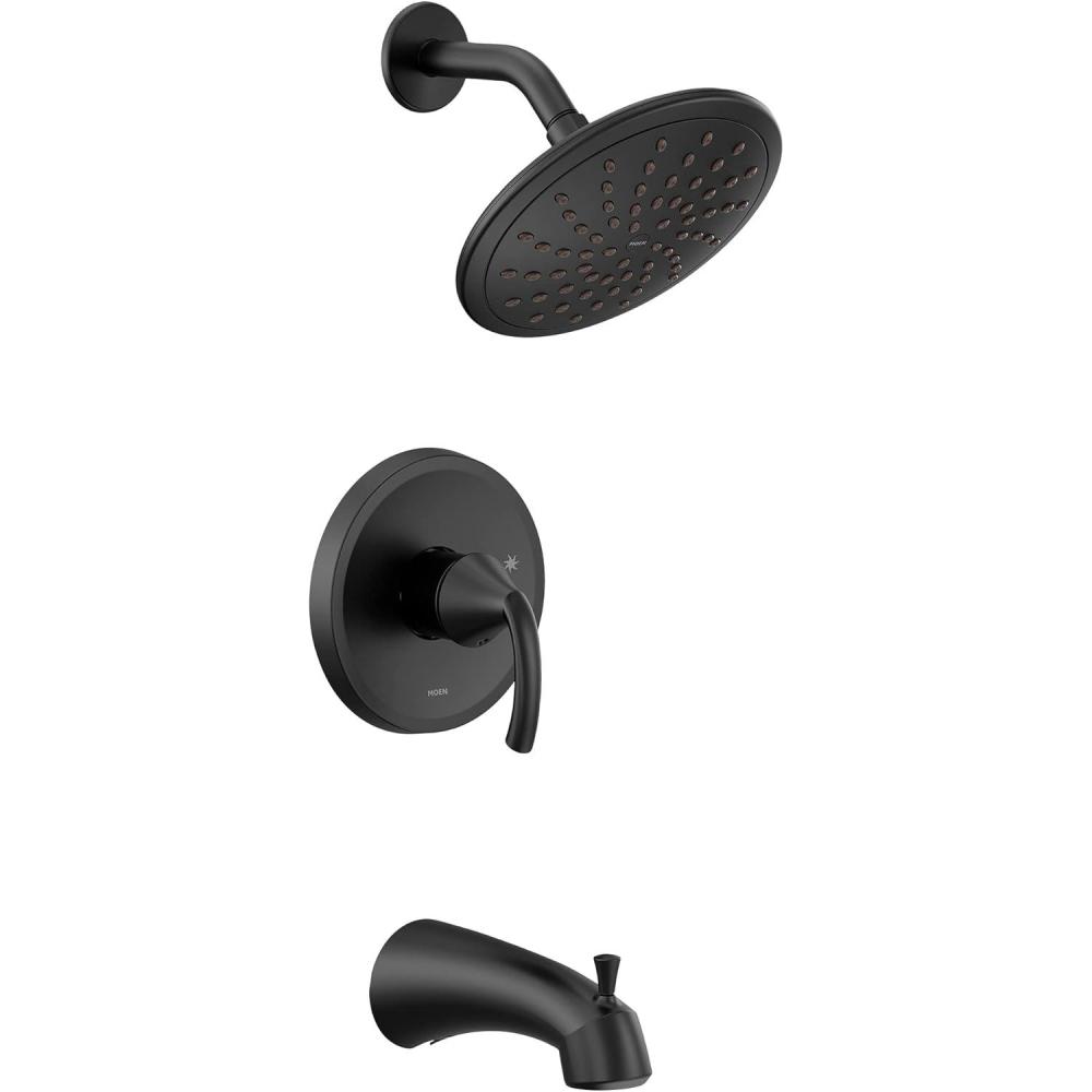 image:imageMoen UT2843EPBL Glyde MCORE 2Series 1Handle Tub and Shower Trim Kit Valve Required Matte BlackMatte Black