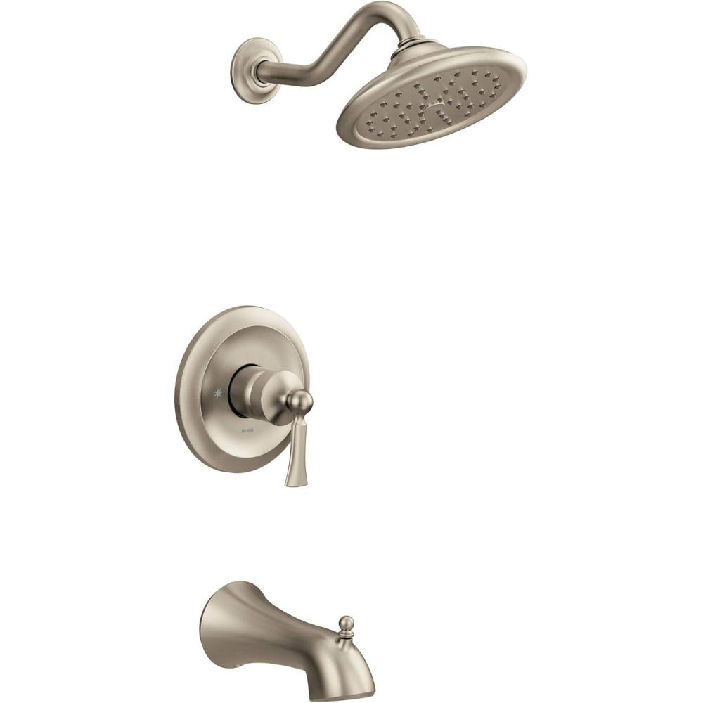 image:imageMoen UT35503 Wynford MCORE 3Series 1Handle Tub and Shower Trim Kit Valve Required ChromeBrushed Nickel