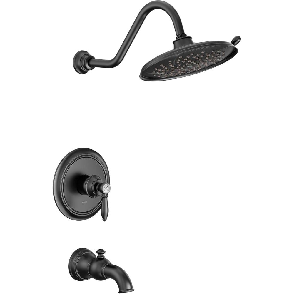 image:imageMoen UTS232104EPBL Weymouth MCORE 2Series 1Handle Tub and Shower Trim Kit Valve Required Matte BlackMatte Black