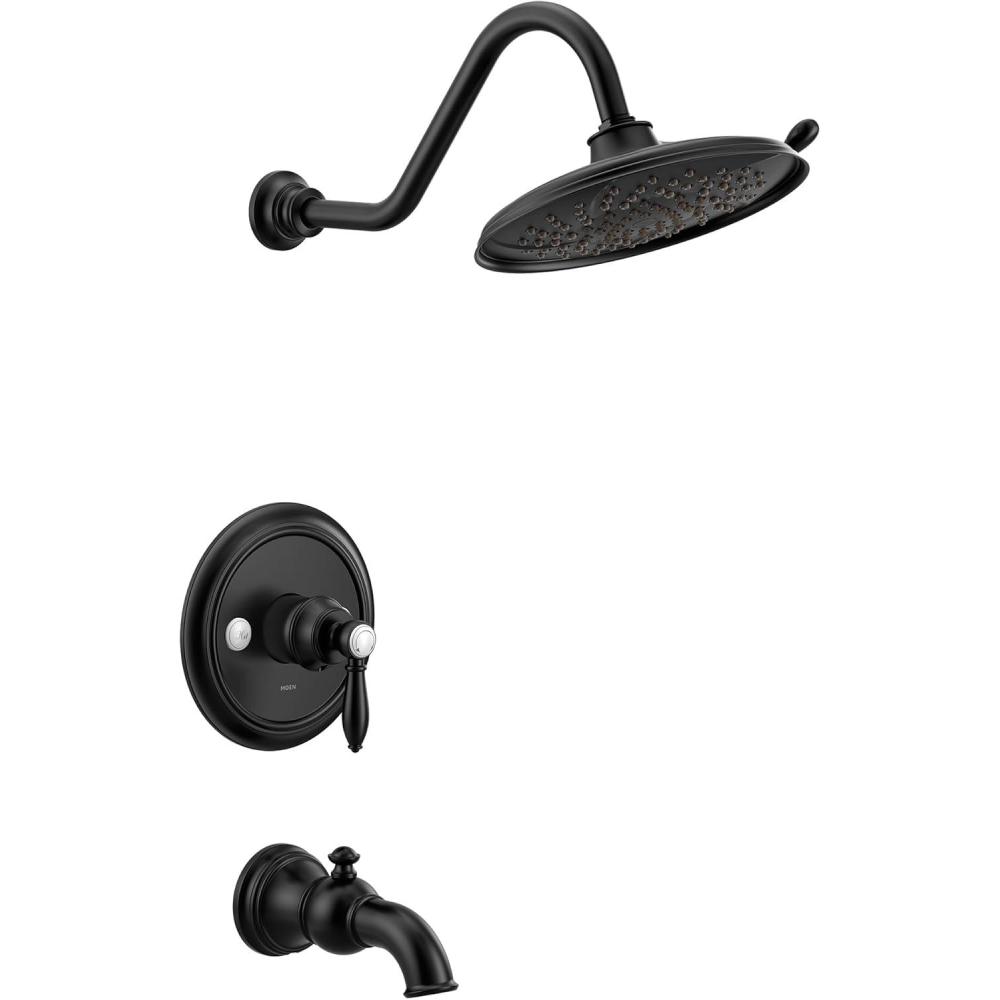 image:imageMoen UTS33103EPBL Weymouth MCORE 3Series 1Handle EcoPerformance Tub and Shower Trim Kit Valve Required Matte BlackMatte Black