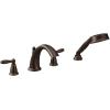 Moen Brantford Oil Rubbed Bronze Two-Handle Deck Mount Roman Tub Faucet Trim Kit with Single Function Handshower, Valve Required, T924ORB