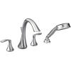 Moen Eva Brushed Nickel Two-Handle Deck Mount Roman Tub Faucet Trim Kit with Single Function Handshower, Valve Required, T944BN(Chrome)