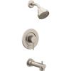 Moen Align Brushed Nickel Posi-Temp Pressure Balancing Modern Tub and Shower Trim Kit, Featuring Shower Head, Lever Handle, and Tub Spout, Valve Required, T2193BN(Brushed Nickel)