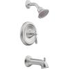 Moen Brantford Chrome Pressure Balancing Modern Bathtub and Shower Trim Kit with Shower Head, Shower Handle, and Tub Spout, Shower Faucet Set (Posi-Temp Valve Required), T62153EP