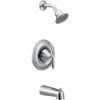 Moen Eva Brushed Nickel Posi-Temp Single-Handle Bathtub Trim Kit with Showerhead, Shower Arm, Tub Spout, and Lever Handle, (Valve Required), T2133BN(Chrome)