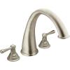 Moen T920AZ Kingsley Two-Handle High Arc Roman Tub Faucet Without Valve, Antique Bronze(Brushed Nickel)