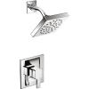 Moen TS2712 Posi-Temp Square High Pressure Shower Head and Single Handle Shower Trim Kit, Valve Required, Chrome(Chrome)