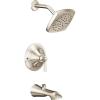 Moen TS2913 Flara Posi-Temp Pressure Balancing Tub and Shower Trim Kit, Valve Required, Chrome(Polished Nickel)