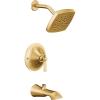 Moen TS2913EPBG Flara Posi-Temp Pressure Balancing Eco-Performance Tub and Shower Trim Kit, Valve Required, Brushed Gold