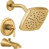 Moen UTS2913EPBG Flara M-CORE 2-Series 1-Handle Tub and Shower Trim Kit, Valve Required, Brushed Gold(Brushed Gold)