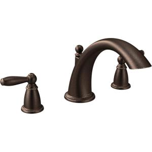Moen Brantford Oil Rubbed Bronze 2-Handle Deck Mount Roman Tub Faucet Trim Kit, Valve Required, T933ORB(Oil Rubbed Bronze)