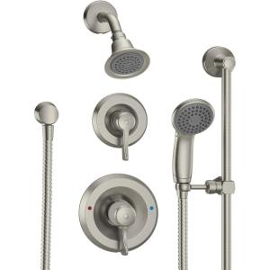 Moen Commercial Classic Posi Temp Shower System with Handheld for Bathroom, Valve Required, Brushed Nickel Finish, T8342EP15CBN(Classic Brushed Nickel)