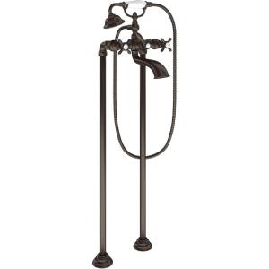 Moen S22105BN Weymouth Two Handle Tub Filler with Cross-Handles and Handshower, Brushed Nickel(Oil Rubbed Bronze)