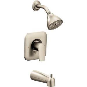 Moen T2813EP Rizon Posi-Temp Eco-Performance Tub and Shower Trim, Valve Required, Chrome(Brushed Nickel)