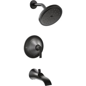 Moen TS2203 Doux Posi-Temp Pressure Balancing Tub and Shower Trim Kit, Valve Required, Chrome(Matte Black)