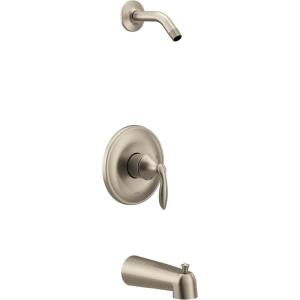 Moen UT2133NH Eva Collection M-CORE 3-Series 1-Handle Tub and Shower Trim Kit, Valve Required, Chrome(Brushed Nickel)