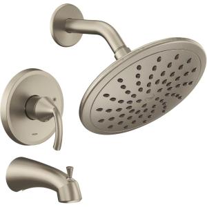 Moen UT2843EPBL Glyde M-CORE 2-Series 1-Handle Tub and Shower Trim Kit, Valve Required, Matte Black(Brushed Nickel)