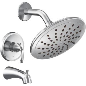 Moen UT2843EPBL Glyde M-CORE 2-Series 1-Handle Tub and Shower Trim Kit, Valve Required, Matte Black(Chrome)
