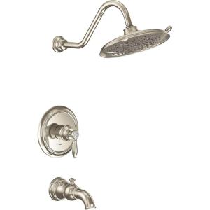 Moen UTS232104EPBL Weymouth M-CORE 2-Series 1-Handle Tub and Shower Trim Kit, Valve Required, Matte Black(Polished Nickel)