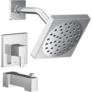 Moen UTS2713EPBN 90 Degree M-CORE 2-Series 1-Handle Tub and Shower Trim Kit, Valve Required, Brushed Nickel(Chrome)