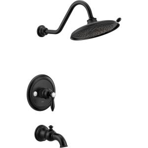 Moen UTS33103EPBL Weymouth M-CORE 3-Series 1-Handle Eco-Performance Tub and Shower Trim Kit, Valve Required, Matte Black(Matte Black)