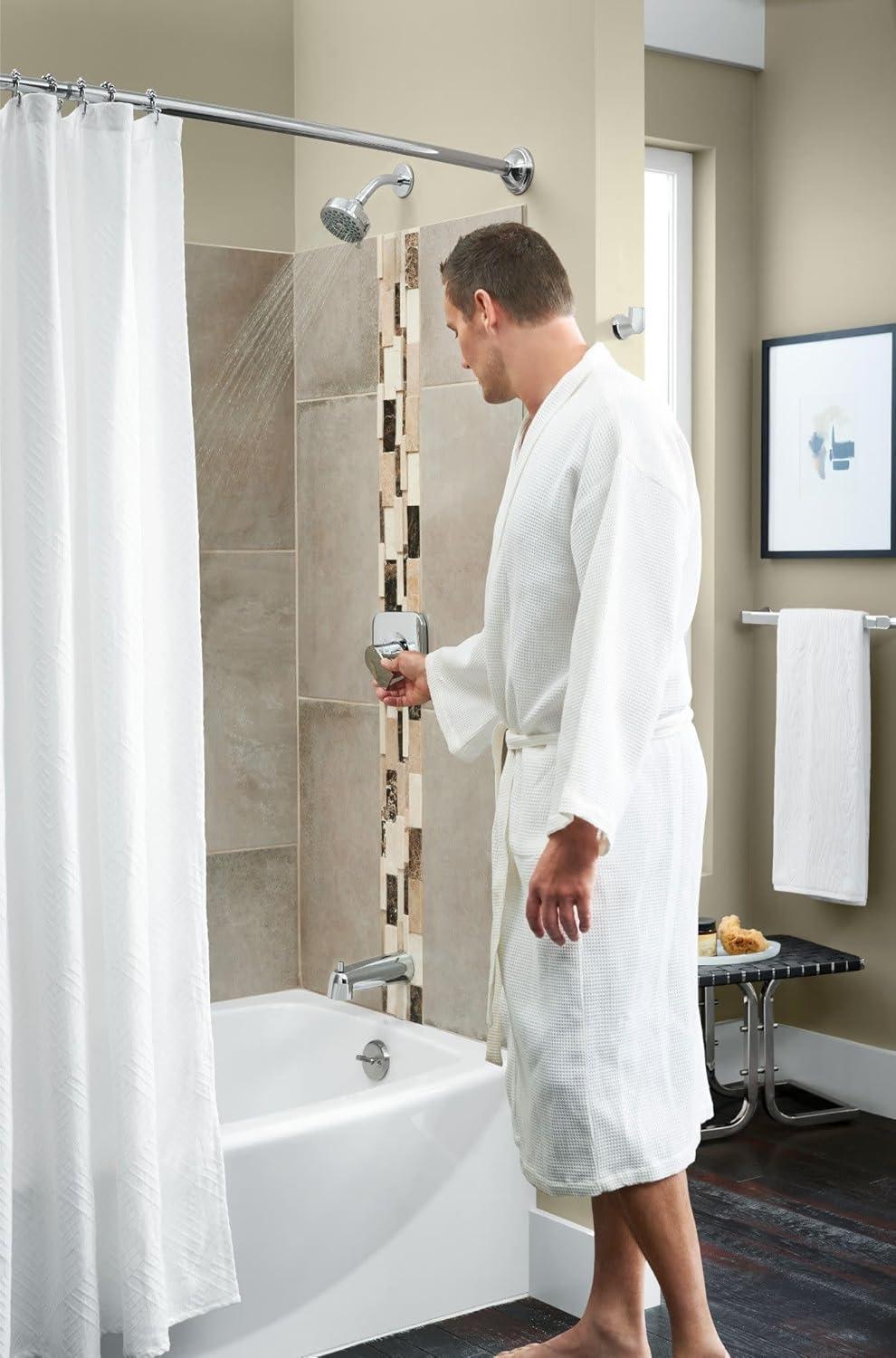 image:imageMoen Genta LX Matte Black Pressure Balancing Modern Shower Set with Showerhead Lever Handle and Tub Spout PosiTemp Valve Required T2473EPBLChrome