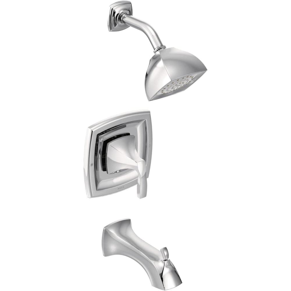 image:imageMoen T2693EP Voss PosiTemp Pressure Balancing EcoPerformance Tub and Shower Trim Kit Valve Required Chrome