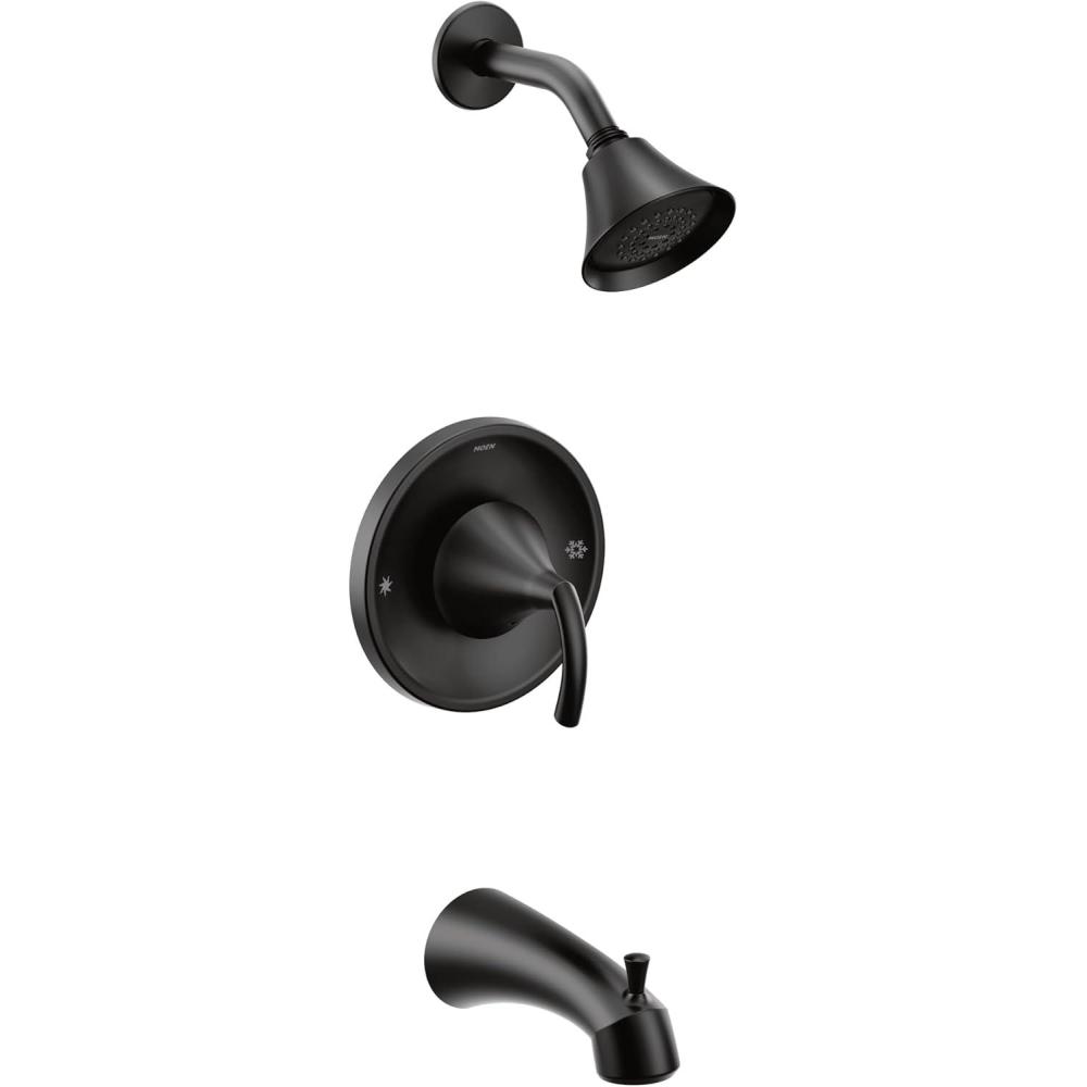 image:imageMoen T2743BN Glyde PosiTemp TubShower Faucet Brushed NickelMatte Black