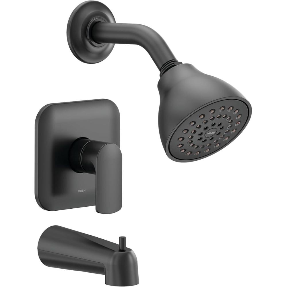 image:imageMoen UT2813EPBL Rizon MCORE 2Series 1Handle Tub and Shower Trim Kit Valve Required Matte BlackMatte Black