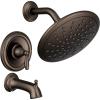 Moen Brantford Oil Rubbed Bronze Posi-Temp Tub and Shower Trim Kit, Including 8-Inch Eco-Performance Rainshower, Handle, and Tub Spout, Valve Required, T2253EPORB