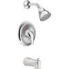 Moen Chateau Chrome Single Handle Posi-Temp Tub and Shower Faucet Set with Showerhead, Lever Handle, and Tub Spout, Valve Included, L2353(Chrome)
