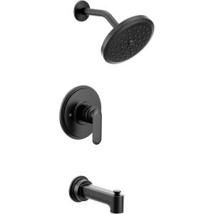 Moen Greenfield Matte Black M-CORE 3 Series Eco-Performance Shower Trim Set with Wide Showerhead, Shower Handle, and Tub Spout, Valve Required, UT33323EPBL