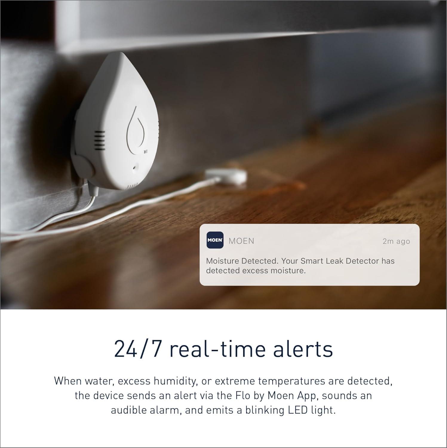 image:imageFlo by Moen 34Inch Smart Water Shutoff with Smart Water Detector 1PackShutoff Detector 1pack