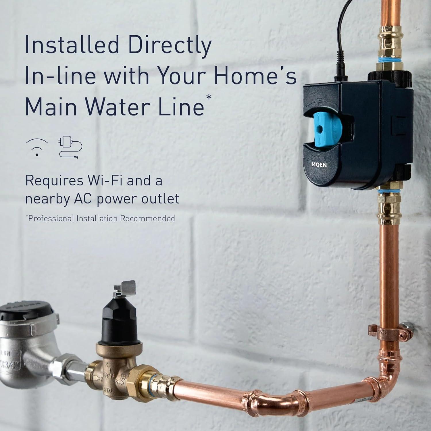 image:imageFlo by Moen 34Inch Smart Water Shutoff with Smart Water Detector 1PackShutoff Detector 1pack