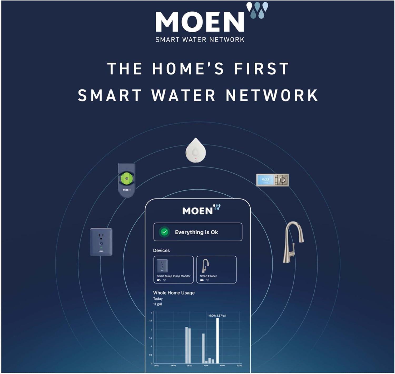 image:imageMoen Flo Smart Water Leak Detector Drip or Flood Sensor Alarm for Home 1Pack White 920004White