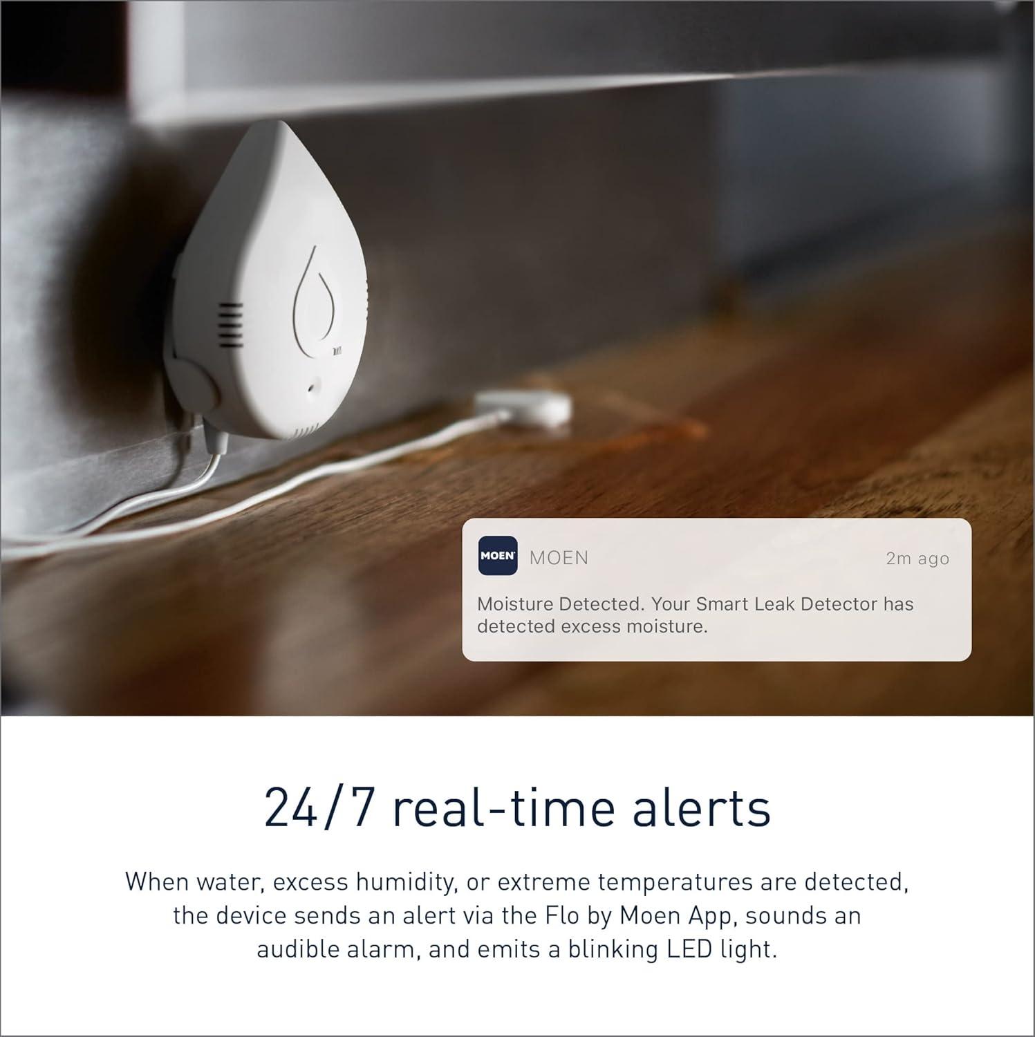 image:imageMoen Flo Smart Water Leak Detector Drip or Flood Sensor Alarm for Home 1Pack White 920004White