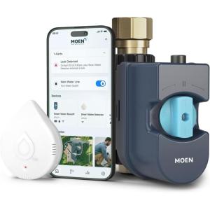 Flo by Moen 3/4-Inch Smart Water Shutoff with Smart Water Detector, 1-Pack(Shutoff + Detector 1-pack)