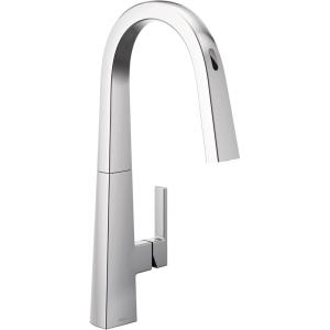 Moen Nio Chrome Smart Faucet Touchless Pull-Down Sprayer Kitchen Faucet with Voice and Motion Control, S75005EV2C