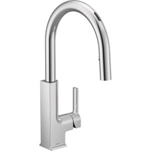 Moen STO Chrome Smart Faucet, Touchless Kitchen Faucet with Pull Down Sprayer, Voice Control and Power Boost, Modern Kitchen Faucet, Easy Installation, S72308EVC