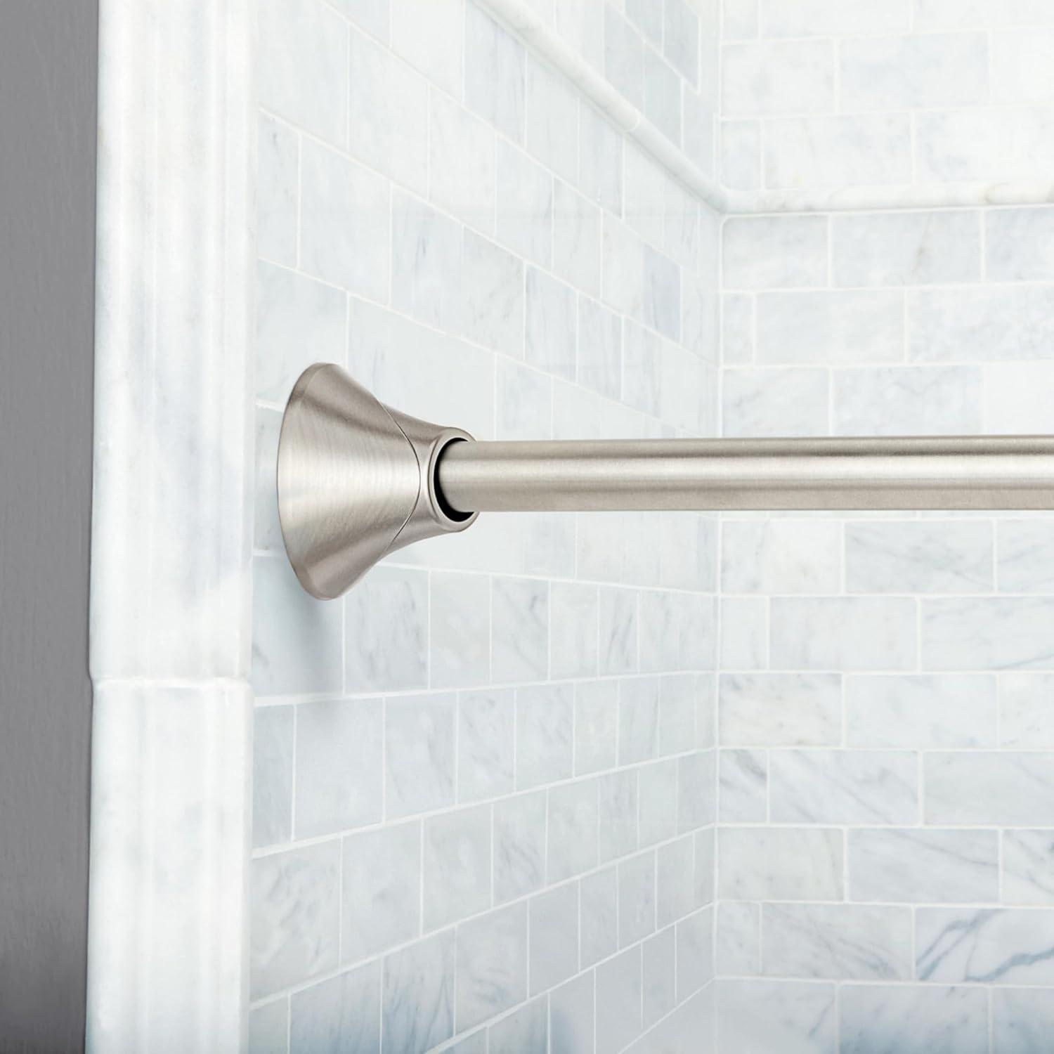 image:imageMoen Curved Adjustable Spring Tension No Drill Shower Curtain Rod for Bathroom Chrome Finish CSR2172CHBrushed Nickel
