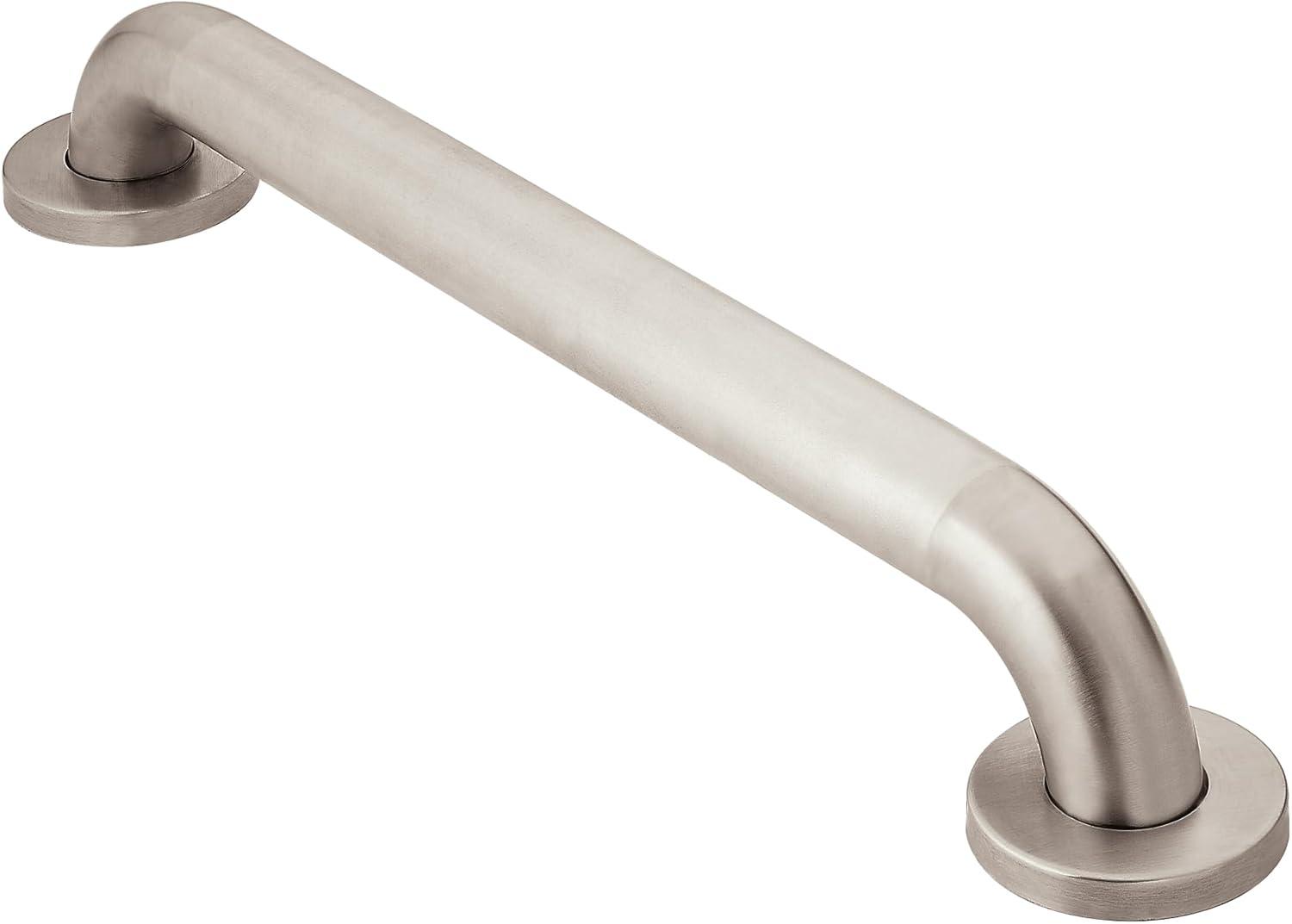 image:imageMoen Home Care Bathroom Safety 18 Inch Stainless Steel Handicap Grab Bar for Bathtub and Shower Elderly Assistance Product with Concealed Screws Polished Brass R8918Peened