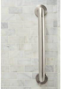 image:imageMoen Home Care Bathroom Safety 18 Inch Stainless Steel Handicap Grab Bar for Bathtub and Shower Elderly Assistance Product with Concealed Screws Polished Brass R8918Peened
