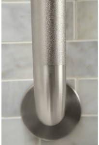 image:imageMoen Home Care Bathroom Safety 18 Inch Stainless Steel Handicap Grab Bar for Bathtub and Shower Elderly Assistance Product with Concealed Screws Polished Brass R8918Peened