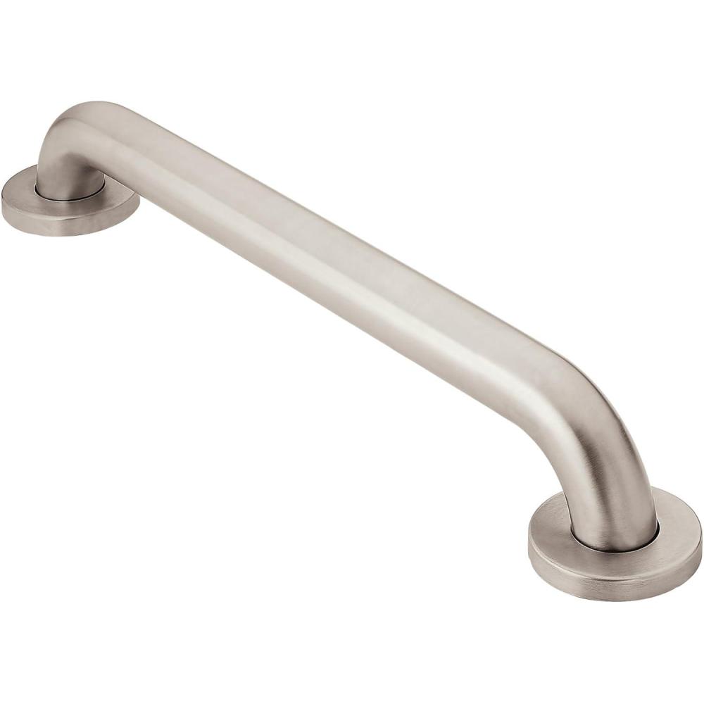 image:imageMoen Home Care Bathroom Safety 18 Inch Stainless Steel Handicap Grab Bar for Bathtub and Shower Elderly Assistance Product with Concealed Screws Polished Brass R8918Stainless