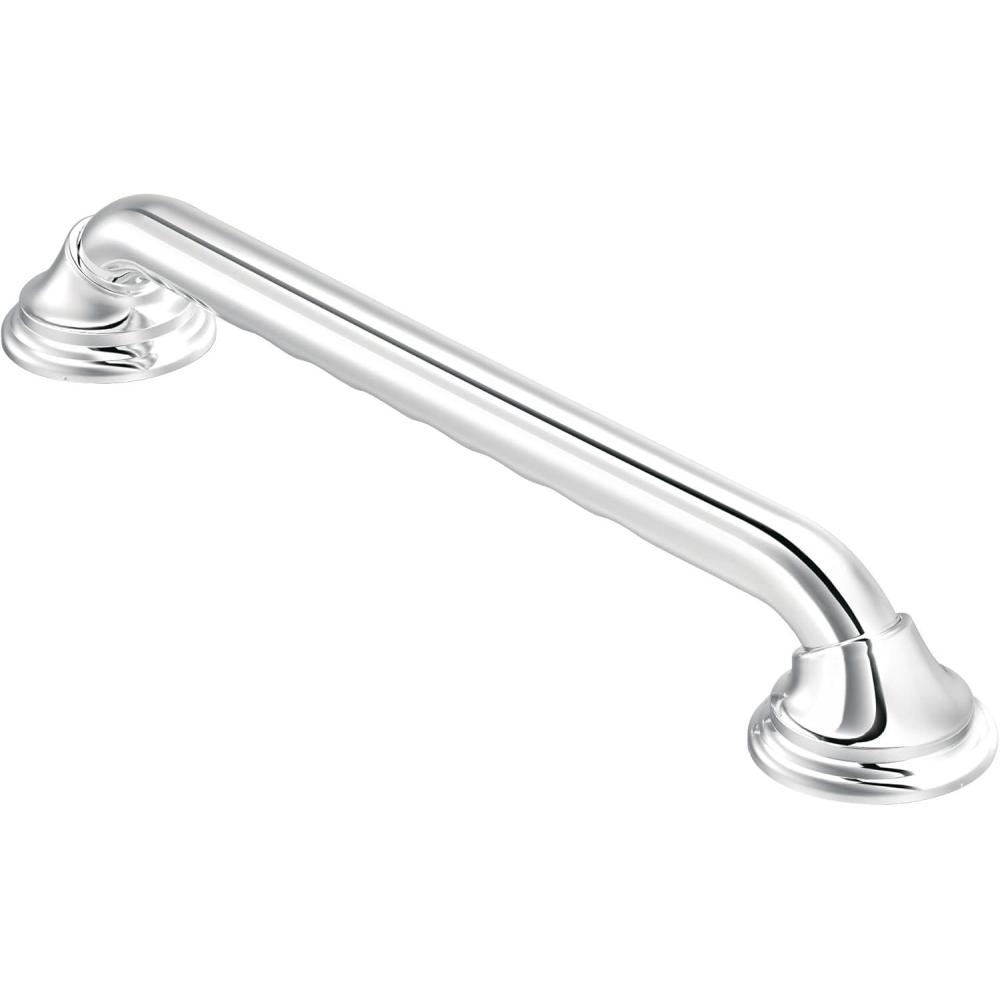 image:imageMoen Home Care Bathroom Safety Designer24 Inch Handicap Grab Bar for Bathtub and Shower with Curled Grip Elderly Assistance Product Brushed Nickel LR8724D3GBNChrome