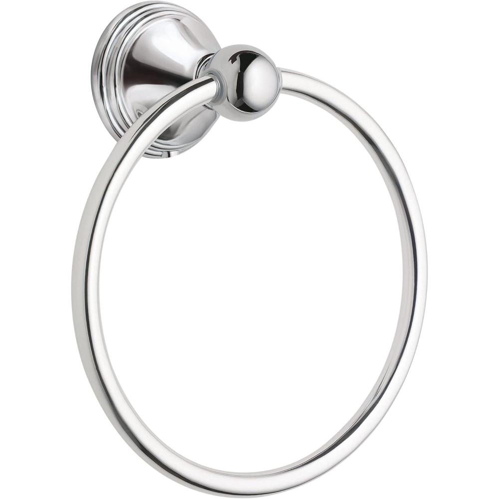 image:imageMoen Preston Collection Polished Chrome Bathroom HandTowel Ring Wall Mounted Towel Holder DN8486CH7 Inch