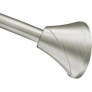 Moen Curved Adjustable Spring Tension No Drill Shower Curtain Rod for Bathroom, Chrome Finish, CSR2172CH(Brushed Nickel)