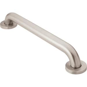 Moen Home Care Bathroom Safety 18 Inch Stainless Steel Handicap Grab Bar for Bathtub and Shower, Elderly Assistance Product with Concealed Screws, Polished Brass, R8918(Stainless)