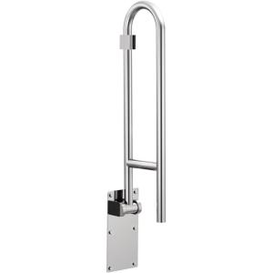 Moen Home Care Bathroom Safety 30 Inch Stainless Steel Flip Up Bathroom Grab Barwith Textured Grip, Elderly Assistance Product, Handicap Accessories for Daily Living, R8960FD(Peened)