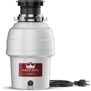 Waste King Legend Series Continuous Feed Garbage Disposal for Kitchen Sink with Power Cord, L-2600(3/4 HP – Continuous Feed)